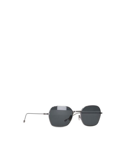 Thom Browne White Eyewear Geometric Frame Sunglasses