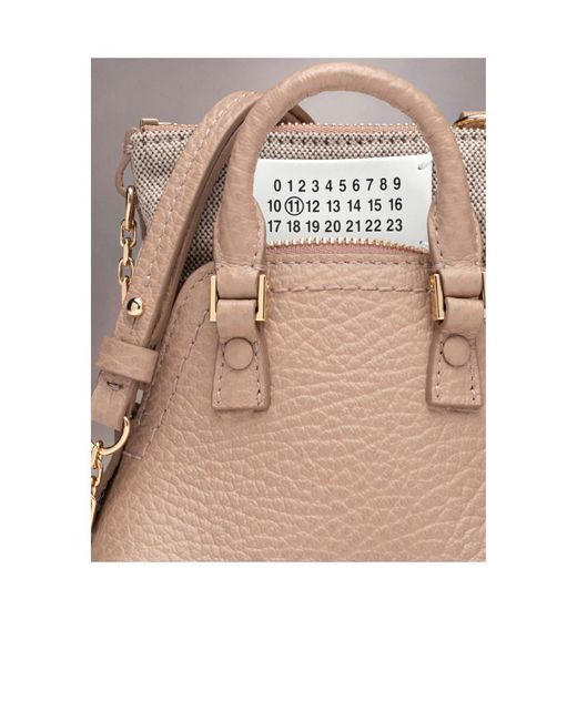 Maison Margiela Natural Numbers-Patch Zipped Mini Shoulder Bag