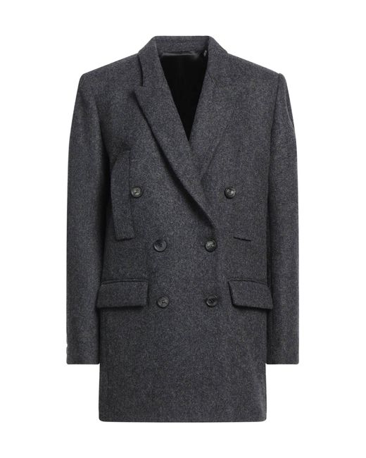 Isabel Marant Gray Double-Breasted Wool Coat