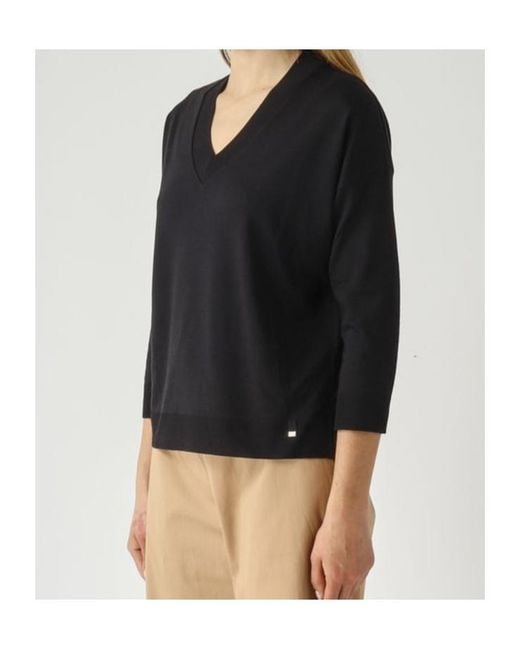 Herno Black V-Neck Knitted Jumper