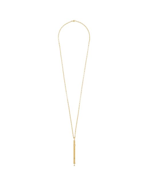 Saint Laurent White Metal Necklace Shaped Like A Cocktail Stirrer for men