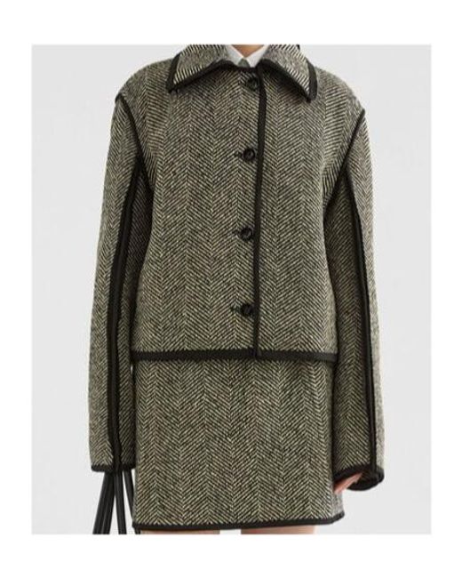 Jil Sander Green Wool Tweed Jacket