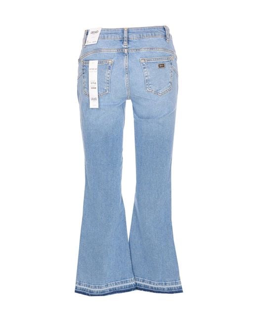 Liu Jo Blue Logo Patch Flared Jeans