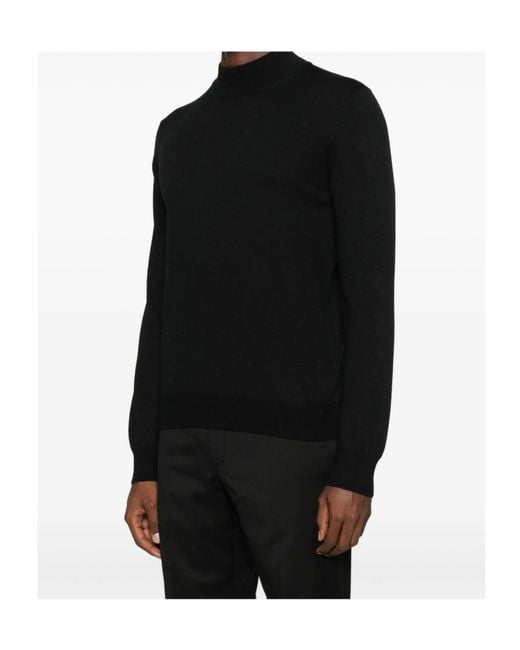 Tagliatore Black Turtleneck Sweater for men