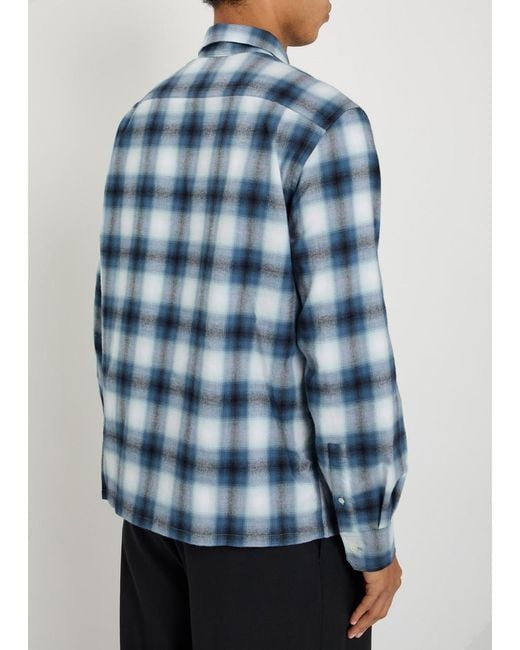 J.W. Anderson Blue Checked Cotton Shirt for men
