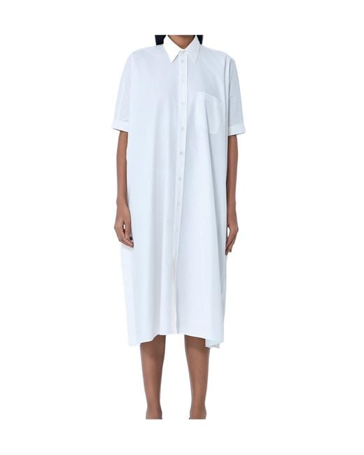 MM6 by Maison Margiela Blue Side Slits Midi Dress