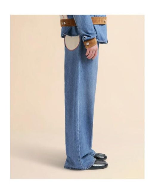 Marni Blue X Slawn Soldier Velvet Waistband Denim Trousers for men
