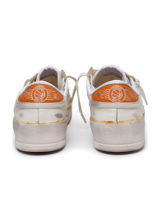 Golden Goose Deluxe Brand White Stardan Distressed-Effect Lace-Up Sneakers for men