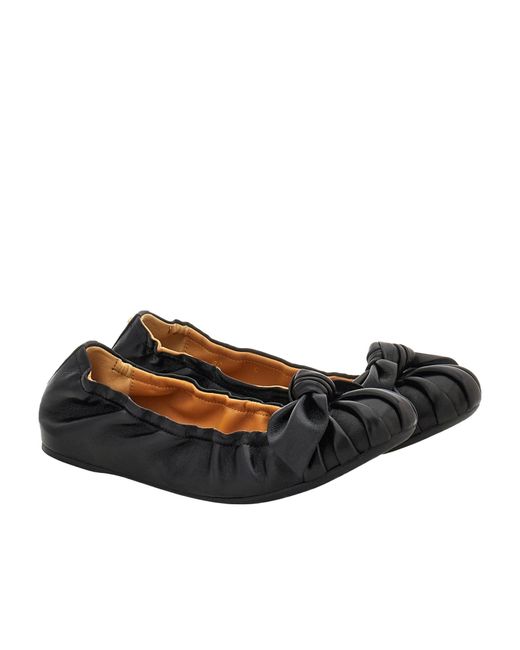 Ferragamo Black Bow Embellished Ballet Flat