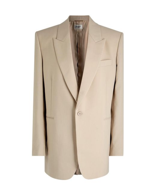 Saint Laurent Natural Wool Blazer Jacket