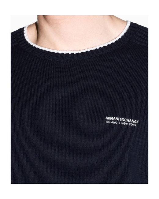 ARMANI EXCHANGE Blue Regular Fit Pullover for men