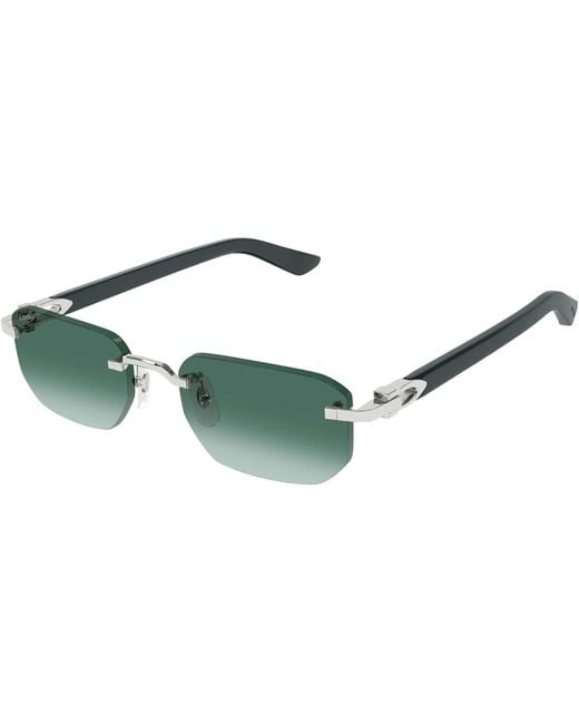 Cartier Green Recangular Frame Sunglasses for men