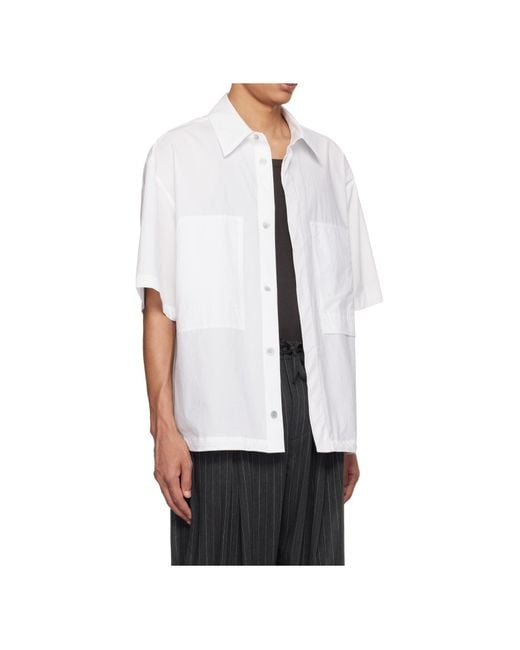 Wooyoungmi White Short-Sleeved Cotton Shirt for men