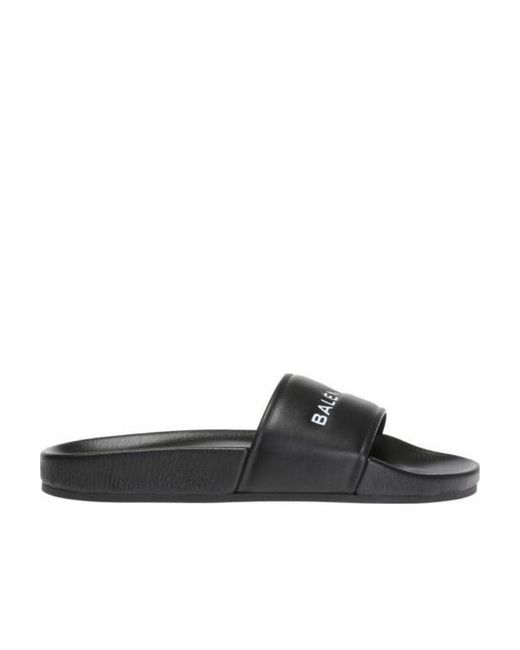 Balenciaga Brown Logo Printed Sandals