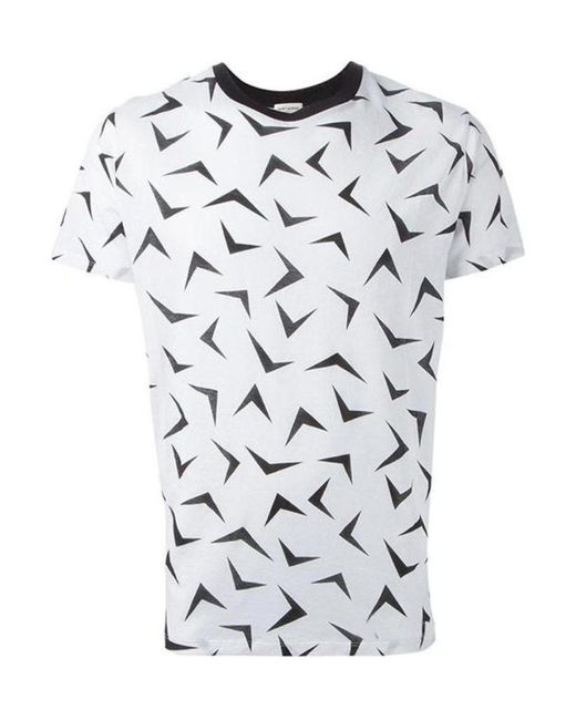 Saint Laurent White Printed T-Shirt for men