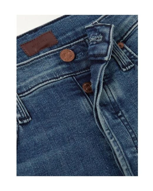 Mother Blue High-Rise Straight Jeans
