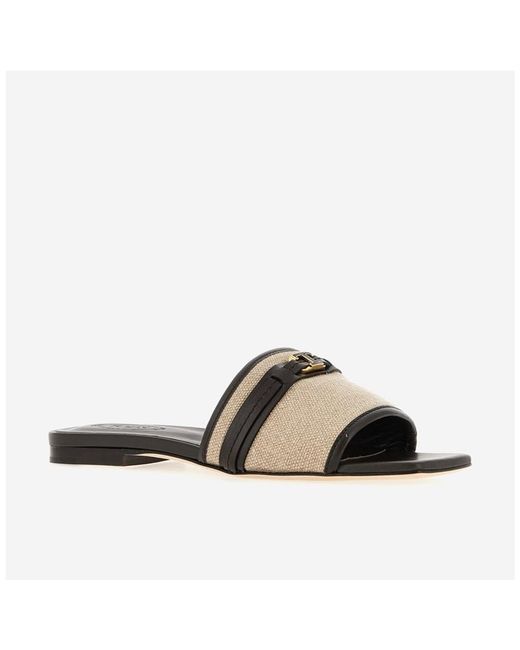 Tod's White Logo Plaque Sandals