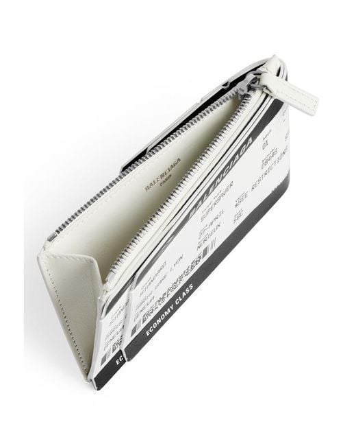 Balenciaga Passport Boarding Pass Long Card Holder in White for