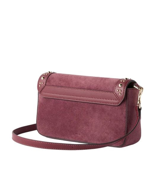 Furla Purple Flap Shoulder Bag
