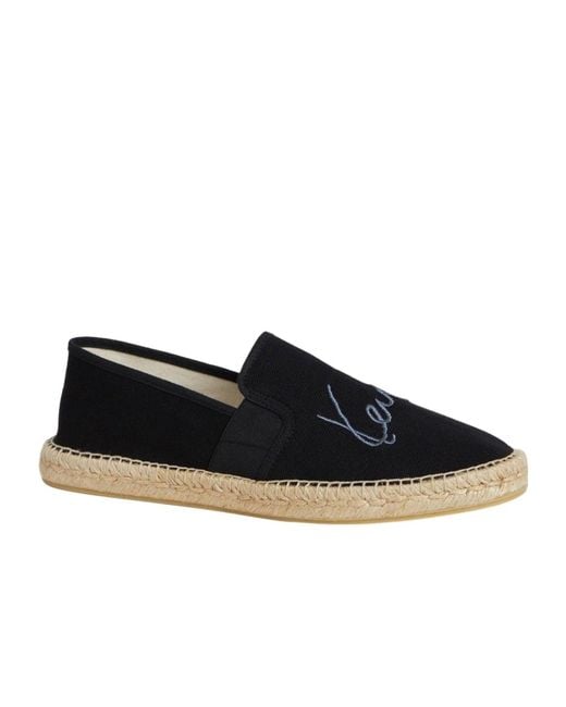 KENZO Black Signature Espadrilles for men