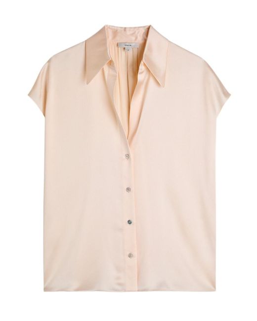 Vince Pink Silk-Satin Shirt