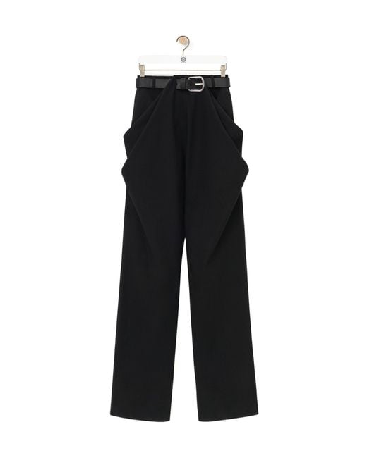 Loewe Black Belted Draped Trousers