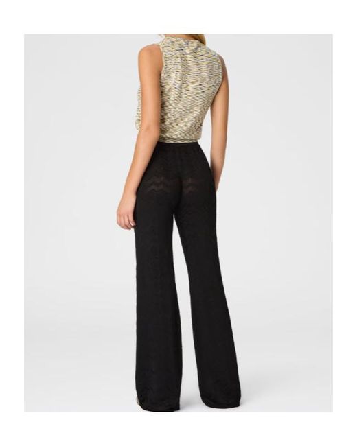 Missoni Black Chevron-Pattern Knit Trousers