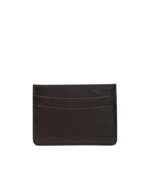 A.P.C. Black André Logo Embossed Cardholder for men