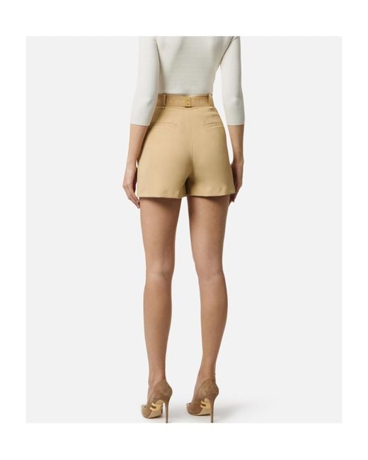 Elisabetta Franchi Natural Belt Shorts