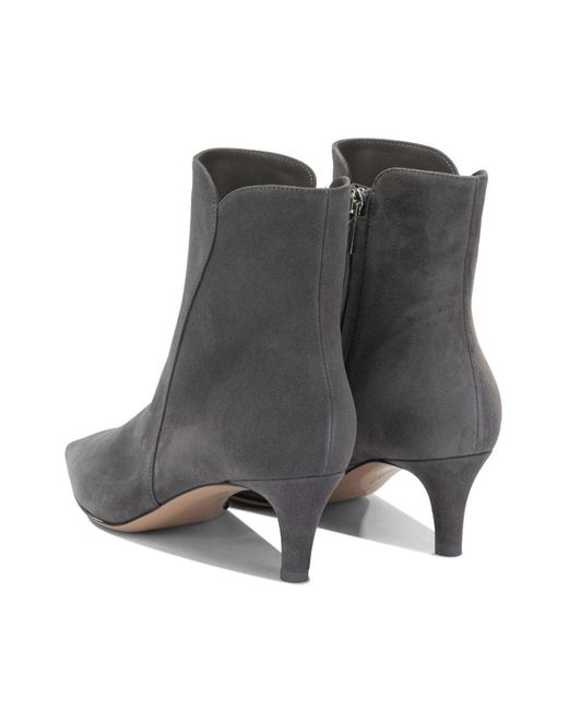 Gianvito Rossi Gray Pointed-Toe Ankle Boots