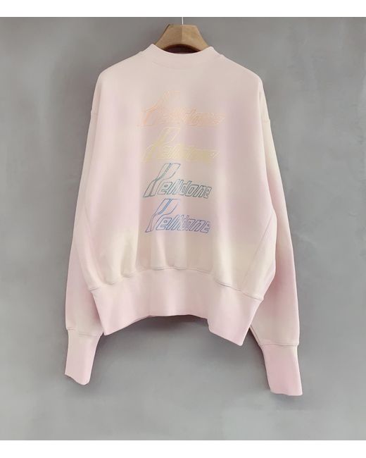 we11done Pink Logo Sports Sweater for men