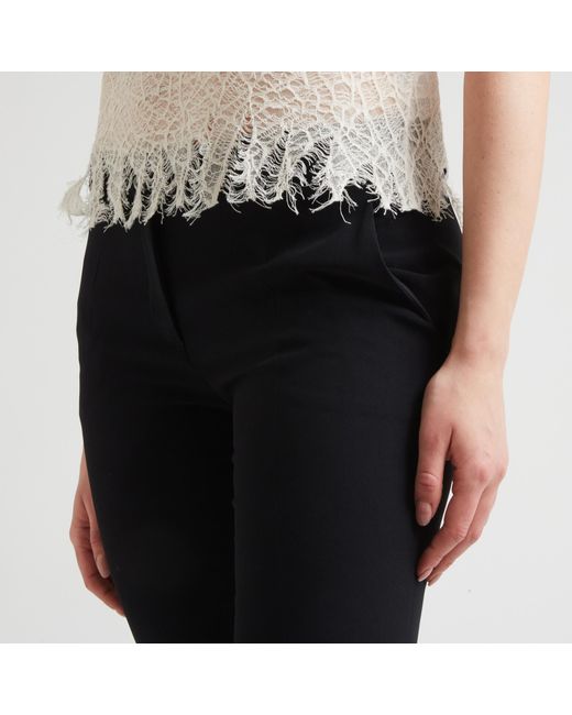 Alexander McQueen Blue Crepe Flared Pants