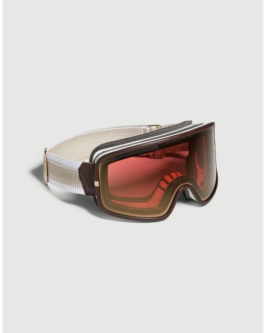 Brunello Cucinelli Brown Logo Ski Goggles for men