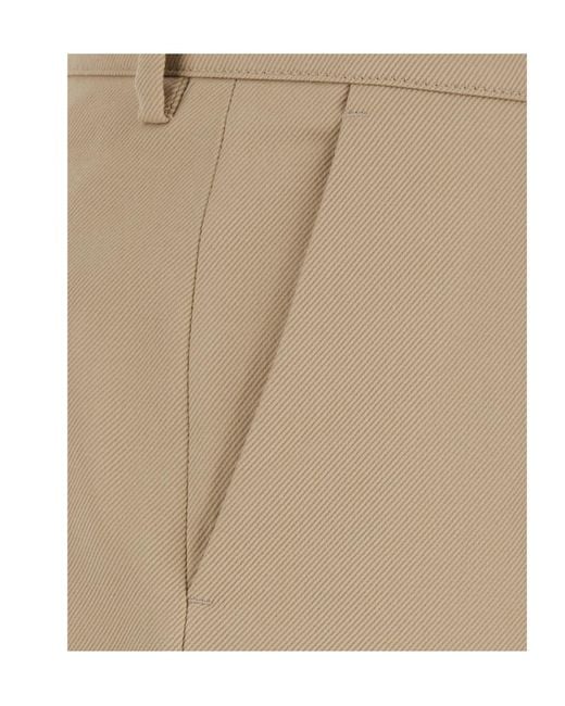Pt Pantaloni Natural Casual Trousers With Belt Loops