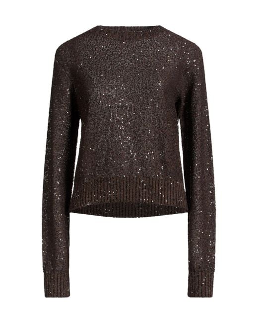 Brunello Cucinelli Black Solid Color Knit Top