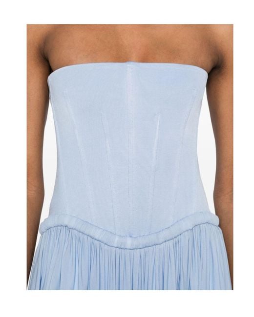 Jonathan Simkhai Blue Dress With Corset Details