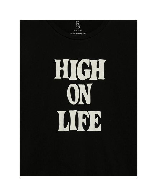 R13 Black Slogan-Print T-Shirt for men