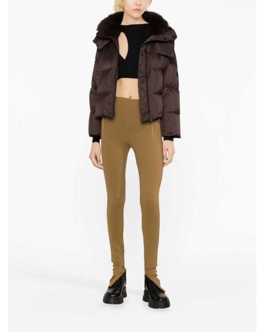 Wardrobe NYC Natural Ankle-Zip High-Waist Leggings