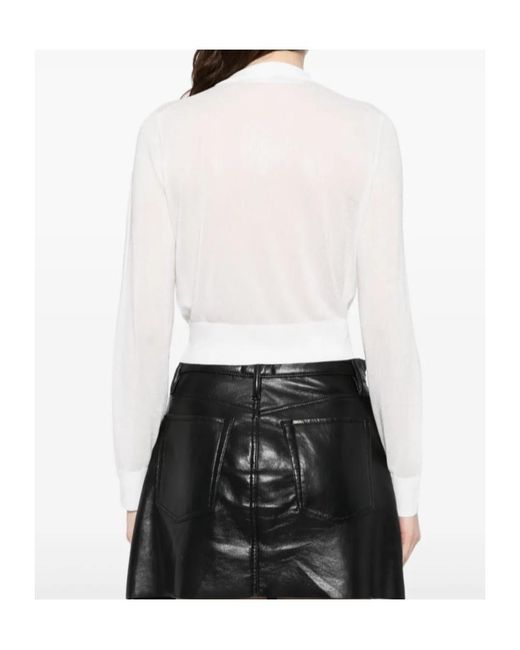 Alexander Wang White Crystal-Embellished Cropped Top