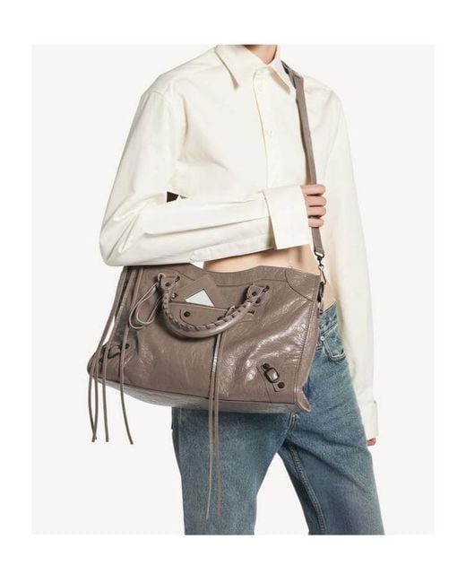 Balenciaga Metallic Le City Medium Shoulder Bag