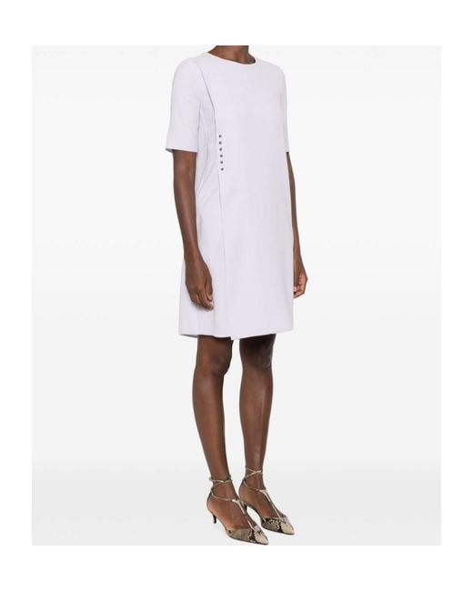 Emporio Armani Purple Stud-Embellished Mini Dress
