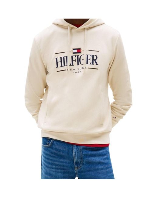 Tommy Hilfiger White Icon Hilfiger Hoodie for men