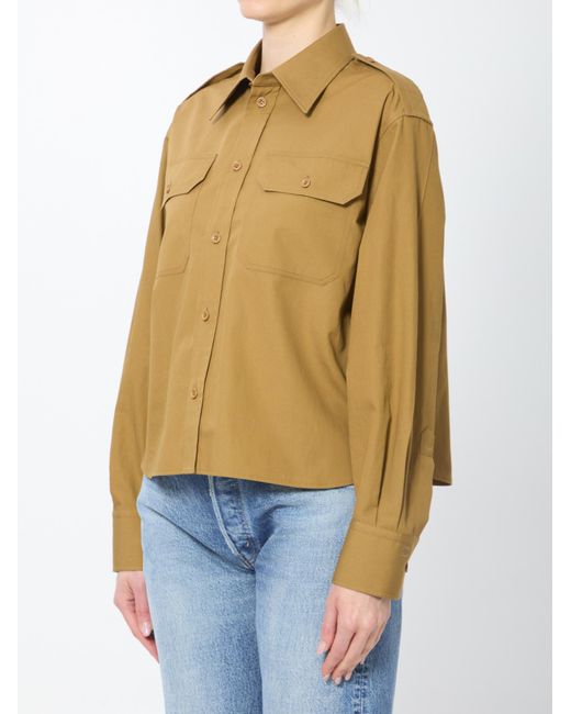 Céline Blue Cropped Shirt