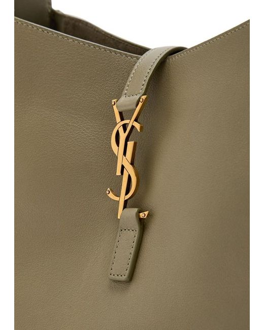 Saint Laurent Green Le 5 À 7 Small Leather Hobo Bag
