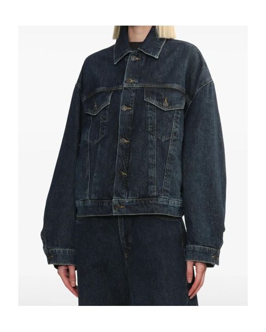 Agolde Blue Button Denim Jacket