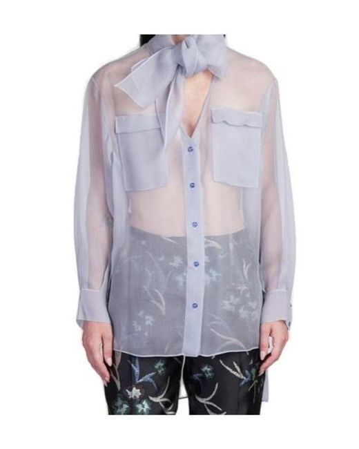 Giorgio Armani Purple Sheer Organza Shirt