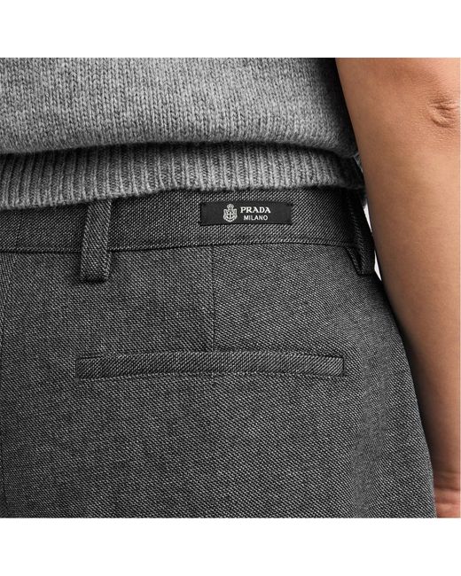 Prada Gray Logo Patch Shorts