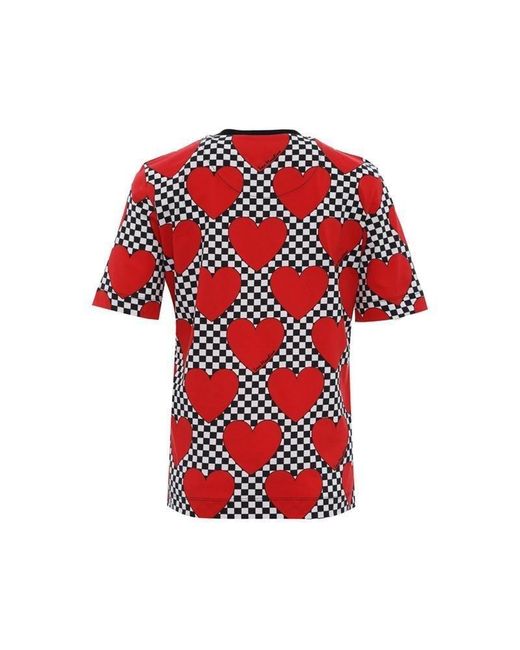 Moschino Checkered Love Printed T-Shirt