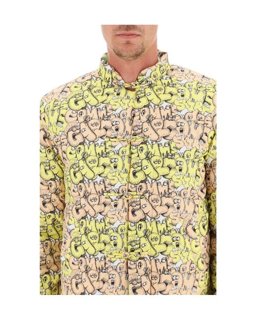 Comme des Garçons Metallic Logo-Print Padded Jacket for men