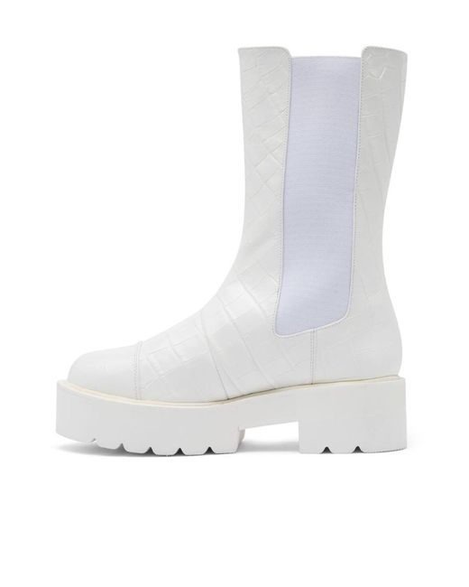 Stuart Weitzman White Chelsea Boots